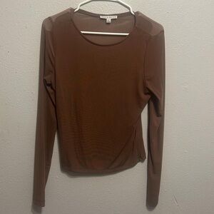 Haute Monde Cocoa Long Sleeve Blouse